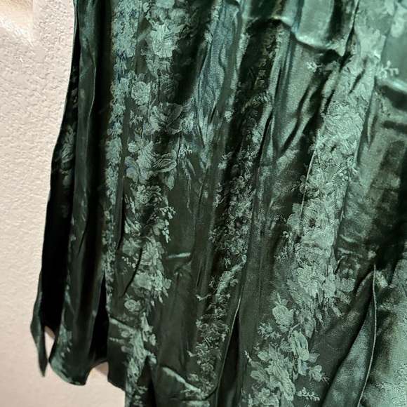 Lulu's Deep Green Satin Chemise - Picture 5 of 6